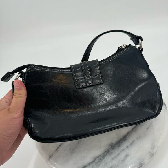 Y2K Black Faux Leather shoulder bag - Picture 6 of 7